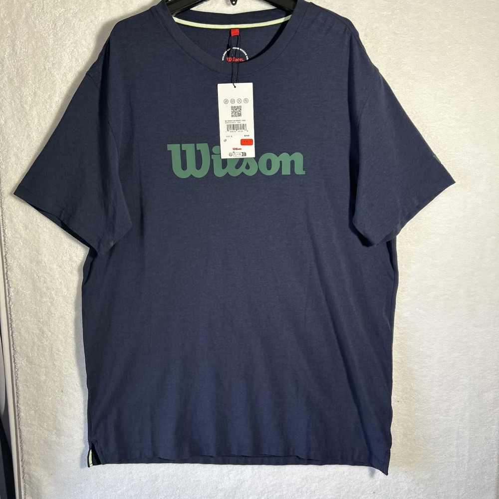 Wilson Mens Size L Blue Easy Street Short Sleeve Athletic T Shirt